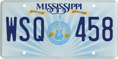 MS license plate WSQ458