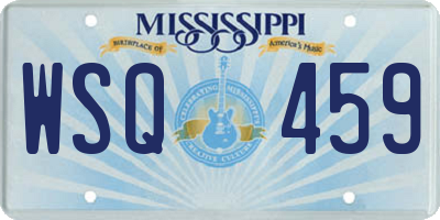 MS license plate WSQ459