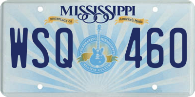 MS license plate WSQ460