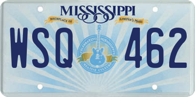 MS license plate WSQ462