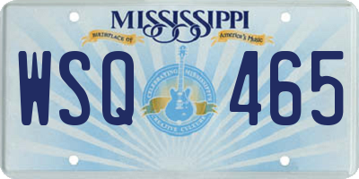 MS license plate WSQ465