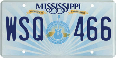 MS license plate WSQ466