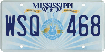 MS license plate WSQ468