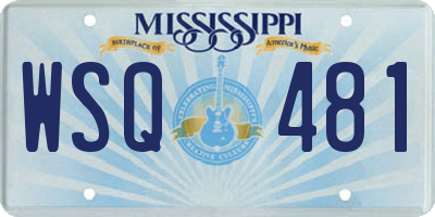 MS license plate WSQ481