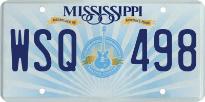 MS license plate WSQ498