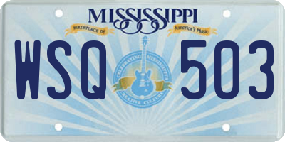 MS license plate WSQ503
