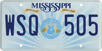 MS license plate WSQ505