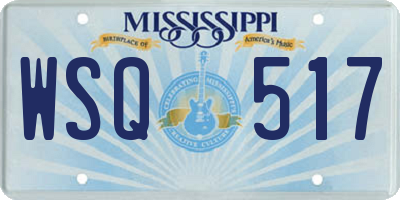MS license plate WSQ517
