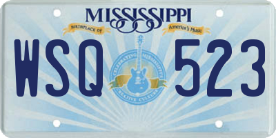MS license plate WSQ523
