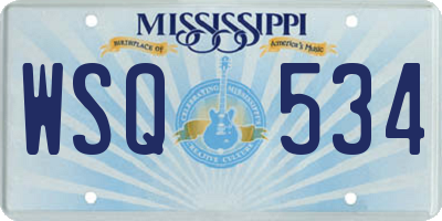 MS license plate WSQ534