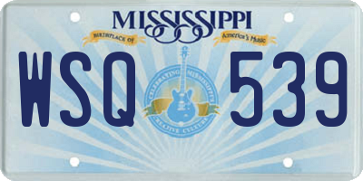 MS license plate WSQ539