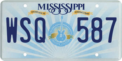 MS license plate WSQ587
