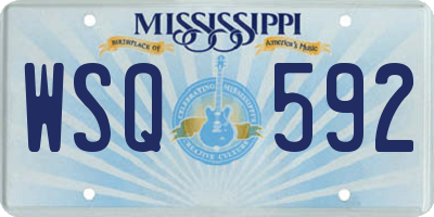 MS license plate WSQ592