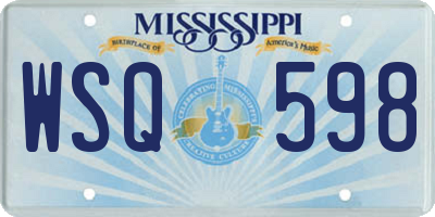MS license plate WSQ598
