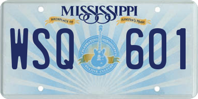 MS license plate WSQ601