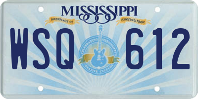 MS license plate WSQ612