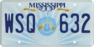 MS license plate WSQ632