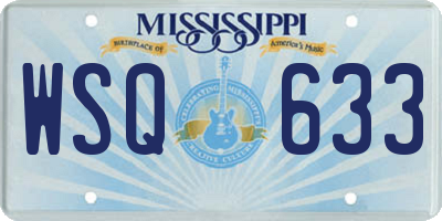 MS license plate WSQ633