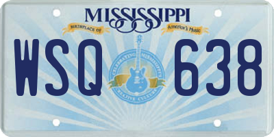 MS license plate WSQ638