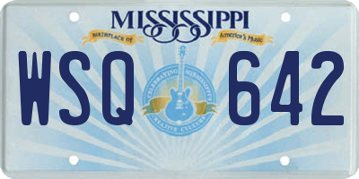 MS license plate WSQ642