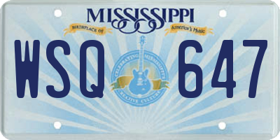 MS license plate WSQ647