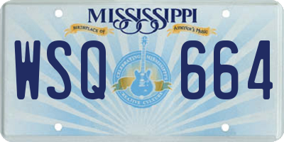 MS license plate WSQ664