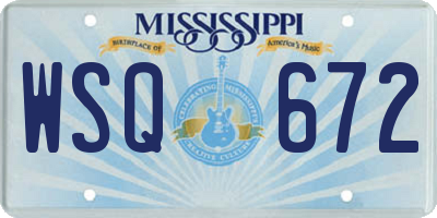 MS license plate WSQ672