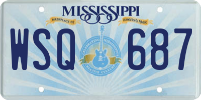 MS license plate WSQ687