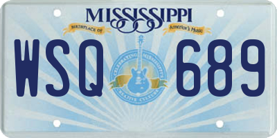 MS license plate WSQ689