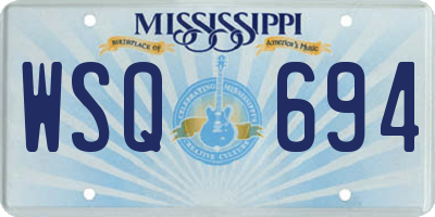 MS license plate WSQ694