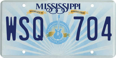 MS license plate WSQ704