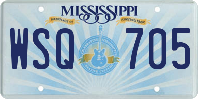 MS license plate WSQ705