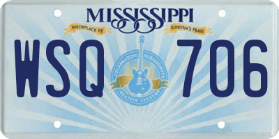 MS license plate WSQ706