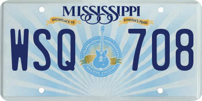 MS license plate WSQ708
