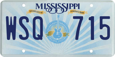 MS license plate WSQ715