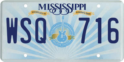 MS license plate WSQ716