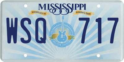 MS license plate WSQ717