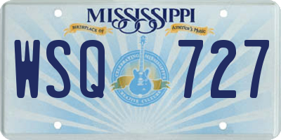 MS license plate WSQ727