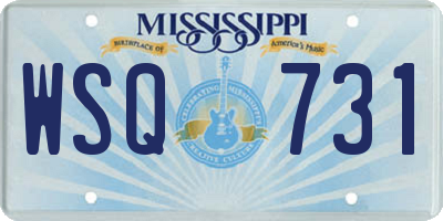 MS license plate WSQ731