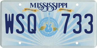 MS license plate WSQ733
