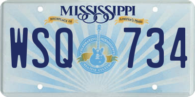 MS license plate WSQ734