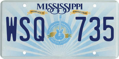 MS license plate WSQ735