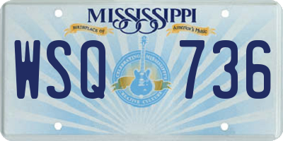 MS license plate WSQ736