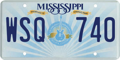 MS license plate WSQ740