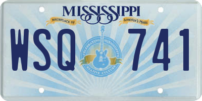MS license plate WSQ741