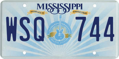 MS license plate WSQ744