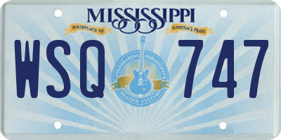 MS license plate WSQ747