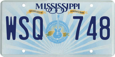 MS license plate WSQ748