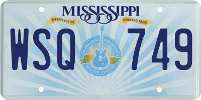 MS license plate WSQ749
