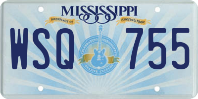 MS license plate WSQ755